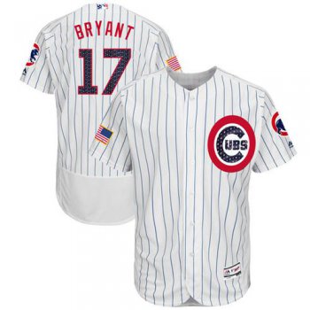 Chicago Cubs #17 Kris Bryant White Fashion Stars & Stripes Flexbase Authentic Stitched MLB Jersey