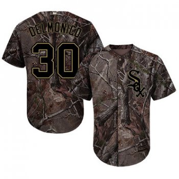 Chicago White Sox #30 Nicky Delmonico Camo Realtree Collection Cool Base Stitched MLB Jerseys