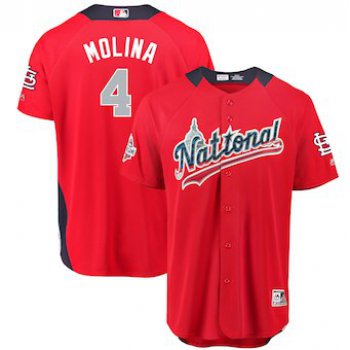 Men's National League #4 Yadier Molina Majestic Red 2018 MLB All-Star Game Home Run Derby Player Jersey