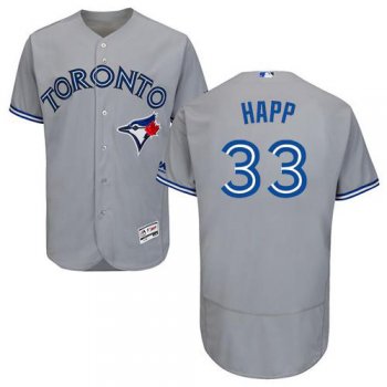 Toronto Blue Jays #33 J.A. Happ Grey Flexbase Authentic Collection Stitched Baseball Jersey