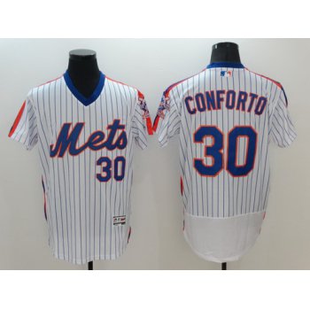 Men's New York Mets #30 Michael Conforto White Pullover 2016 Flexbase Majestic Baseball Jersey