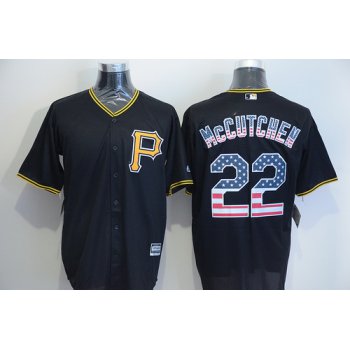 Men's Pittsburgh Pirates #22 Andrew McCutchen Black USA Flag Fashion MLB Baseball Jersey