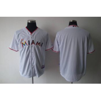 Miami marlins Blank White 2018 Home Stitched MLB Jersey