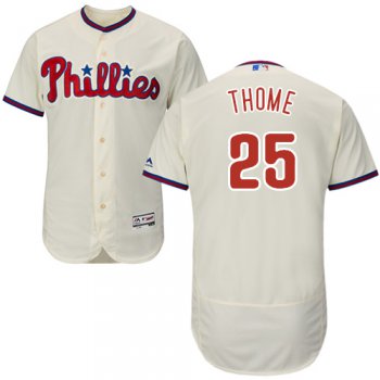 Philadelphia Phillies #25 Jim Thome Cream Flexbase Authentic Collection Stitched Baseball Jersey