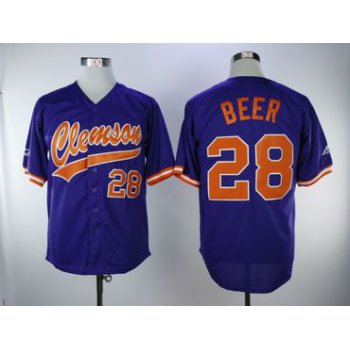 Clemson Tigers #28 Seth Beer Purple College Baseball Jersey