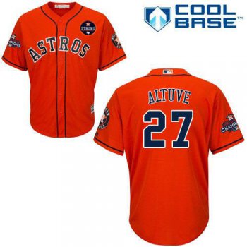 Houston Astros #27 Jose Altuve Orange New Cool Base 2017 World Series Champions Stitched MLB Jersey