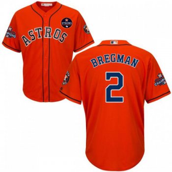 Houston Astros #2 Alex Bregman Orange New Cool Base 2017 World Series Champions Stitched MLB Jersey