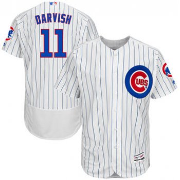 Men's Chicago Cubs #11 Yu Darvish White Authentic Collection Flex Base Player Jersey
