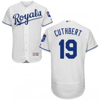 Men's Kansas City Royals #19 Cheslor Cuthbert Majestic White 2016 Flexbase Authentic Collection Jersey