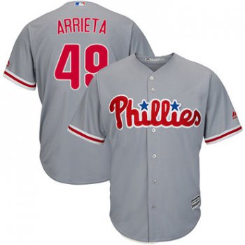 Philadelphia Phillies #49 Jake Arrieta Grey New Cool Base Stitched MLB Jersey