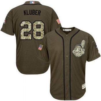 Cleveland Indians #28 Corey Kluber Green Salute to Service Stitched MLB Jersey