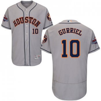 Men's Houston Astros #10 Yuli Gurriel Grey Flexbase Authentic Collection 2017 World Series Champions Stitched MLB Jersey