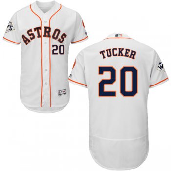 Men's Houston Astros #20 Preston Tucker White Flexbase Authentic Collection 2017 World Series Bound Stitched MLB Jersey