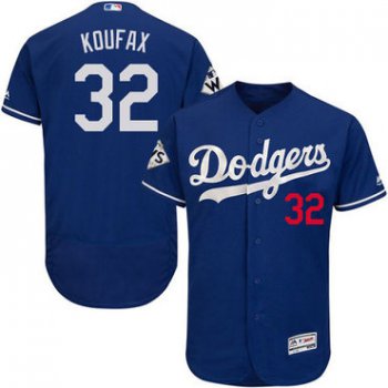 Men's Los Angeles Dodgers #32 Sandy Koufax Blue Flexbase Authentic Collection 2017 World Series Bound Stitched MLB Jersey