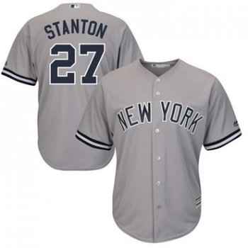 Men's New York Yankees #27 Giancarlo Stanton Grey New Cool Base Stitched MLB Jersey