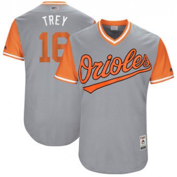 Men's Baltimore Orioles Trey Mancini Trey Majestic Gray 2017 Players Weekend Authentic Jersey