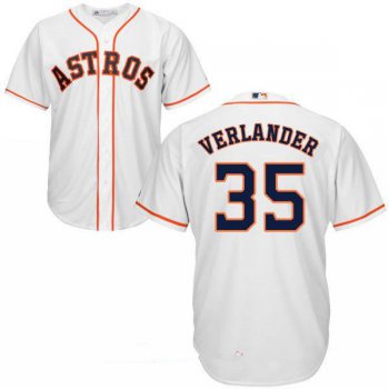 Men's Houston Astros #35 Justin Verlander White Home Stitched MLB Majestic Cool Base Jersey