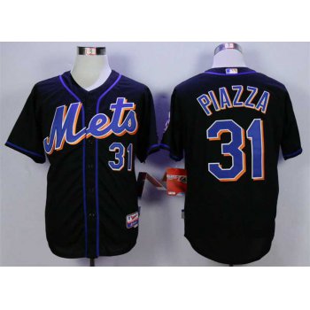 Men's New York Mets #31 Mike Piazza Black Cool Base Jersey