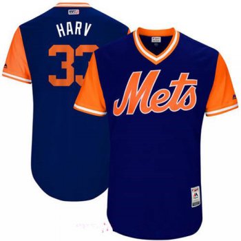 Men's New York Mets Matt Harvey Harv Majestic Royal 2017 Little League World Series Players Weekend Stitched Nickname Jersey