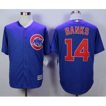 Men's Chicago Cubs #14 Ernie Banks Blue New Cool Base Jersey