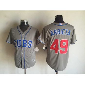 Men's Chicago Cubs #49 Jake Arrieta Gray Alternate 2015 MLB Cool Base Jersey