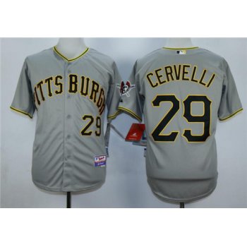 Men's Pittsburgh Pirates #29 Francisco Cervelli Gray Cool Base Jersey