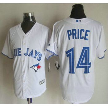Men's Toronto Blue Jays #14 David Price Home White 2015 MLB Cool Base Jersey