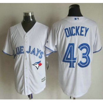 Men's Toronto Blue Jays #43 R.A. Dickey Home White 2015 MLB Cool Base Jersey