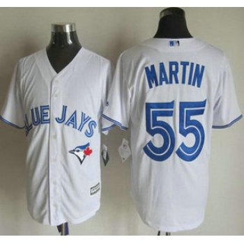 Men's Toronto Blue Jays #55 Russell Martin Home White 2015 MLB Cool Base Jersey