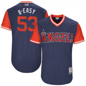 Men's Los Angeles Angels Blake Parker B-Easy Majestic Navy 2017 Players Weekend Authentic Jersey