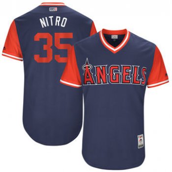 Men's Los Angeles Angels Nick Tropeano Nitro Majestic Navy 2017 Players Weekend Authentic Jersey