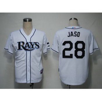 MLB Jerseys Tampa Bay Rays 28 Jaso White Cool Base