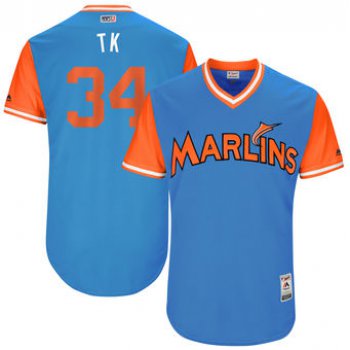 Men's Miami Marlins Tom Koehler T.K. Majestic Blue 2017 Players Weekend Authentic Jersey