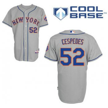 Men's New York Mets #52 Yoenis Cespedes Away Gray MLB Cool base Jersey