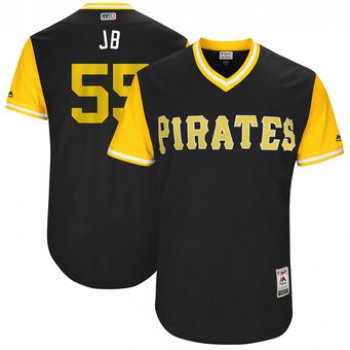 Men's Pittsburgh Pirates Josh Bell JB Majestic Black 2017 Players Weekend Authentic Jersey