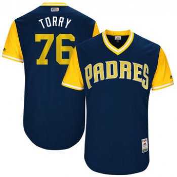 Men's San Diego Padres Jose Torres Torry Majestic Navy 2017 Players Weekend Authentic Jersey
