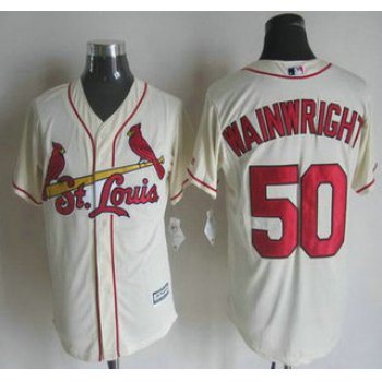 Men's St. Louis Cardinals #50 Adam Wainwright Alternate Cream 2015 MLB Cool Base Jersey