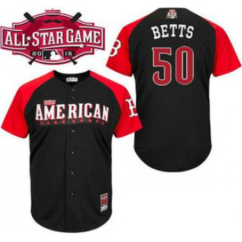 American League Boston Red Sox #50 Mookie Betts Black 2015 All-Star Game Player Jersey