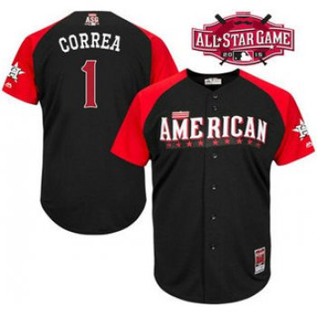 American League Houston Astros #1 Carlos Correa Black 2015 All-Star Game Player Jersey