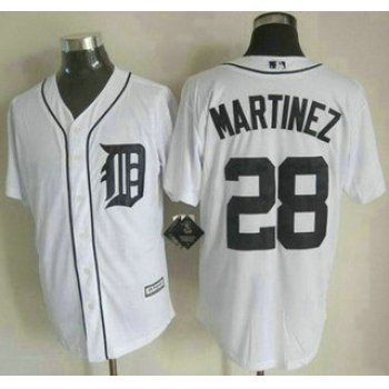 Detroit Tigers #28 J. D. Martinez 2015 White Black Pinstripe Jersey