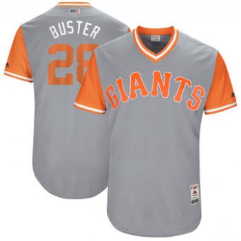 Men's San Francisco Giants Buster Posey Buster Majestic Gray 2017 Players Weekend Authentic Jersey