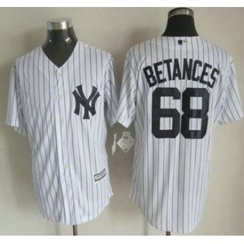 New York Yankees #68 Dellin Betances 2015 White With Navy Pinstripe Jersey