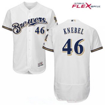 Men's Milwaukee Brewers #46 Corey Knebel White Flexbase Authentic Collection MLB Jersey