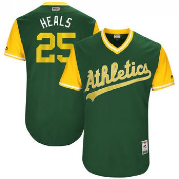 Men's Oakland Athletics Ryon Healy Heals Majestic Green 2017 Players Weekend Authentic Jersey