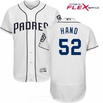 Men's San Diego Padres #52 Brad Hand White 2017 Home Stitched MLB Majestic Flex Base Jersey