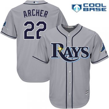 Men's Tampa Bay Rays #22 Chris Archer Gray Road Stitched MLB Majestic Cool Base Jersey