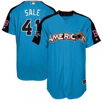 Men's American League Boston Red Sox #41 Chris Sale Majestic Blue 2017 MLB All-Star Game Authentic Home Run Derby Jersey