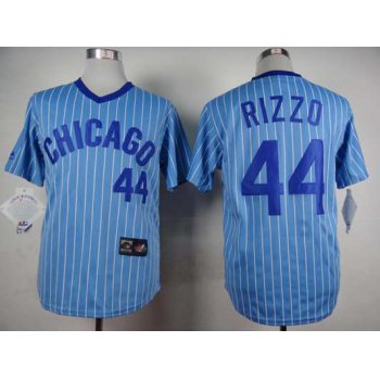 Men's Chicago Cubs #44 Anthony Rizzo 1988 Light Blue Majestic Jersey