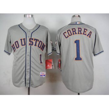 Men's Houston Astros #1 Carlos Correa Gray Jersey