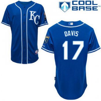 Men's Kansas City Royals #17 Wade Davis 2014 Blue Jersey